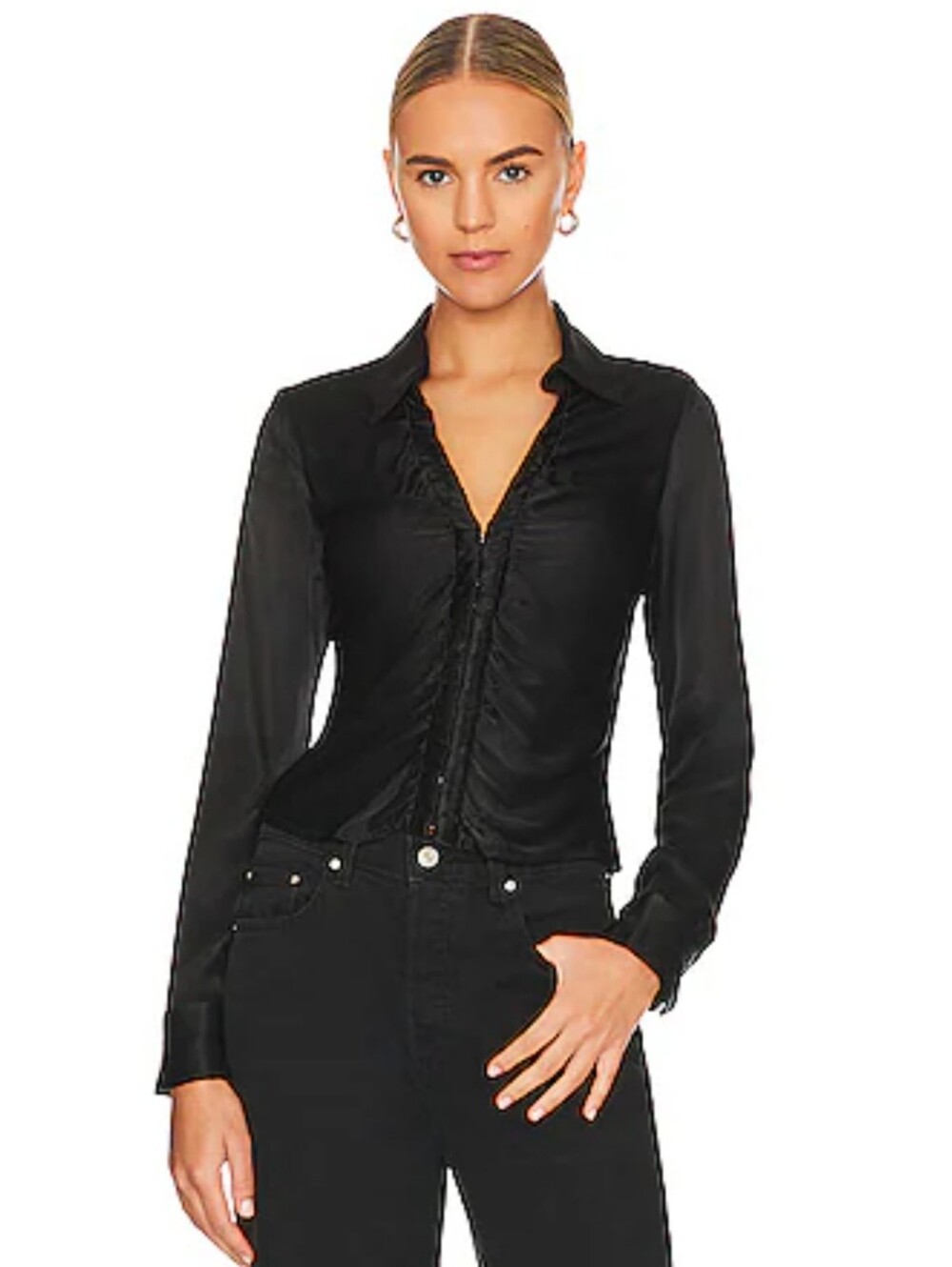 Astr The Label Shannon Blouse In Black Size Small